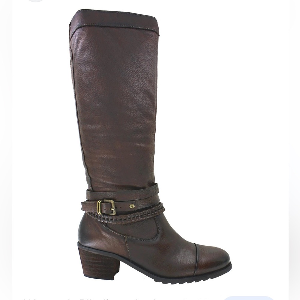 Women's Pikolinos Andorra 9793 Olmo Leather Tall Brown Heeled Riding Boots